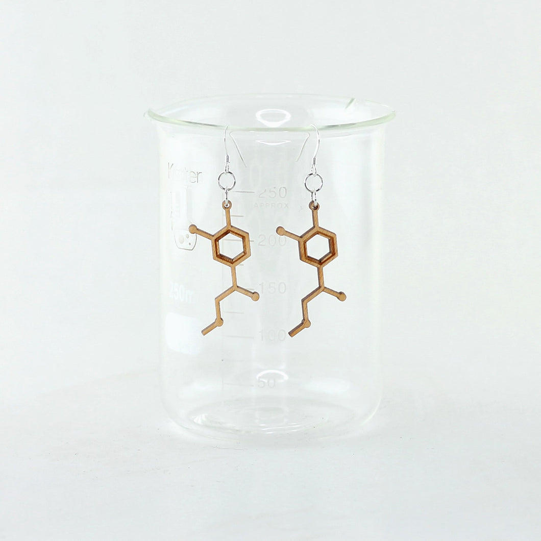 Adrenaline Molecule Earrings in Birch