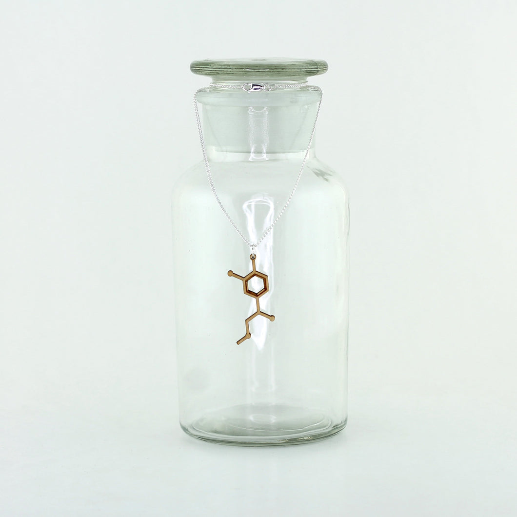 Adrenaline Molecule Necklace in Birch