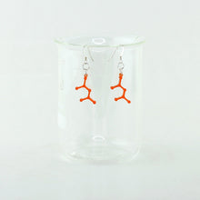 Ammonium Dinitramide Molecule Earrings in Transparent Orange Acrylic