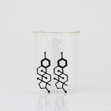 Estrogen Molecule Earrings in Black Acrylic