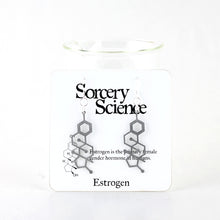 Estrogen Molecule Earrings in Stainless Steel on Card for Retail
