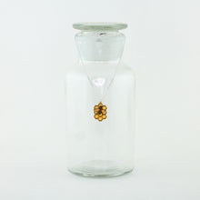 Small Honeycomb and Bee Necklace in Wood and Acrylic