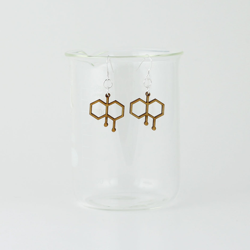 Petrichor Molecule Earrings in Birch Wood