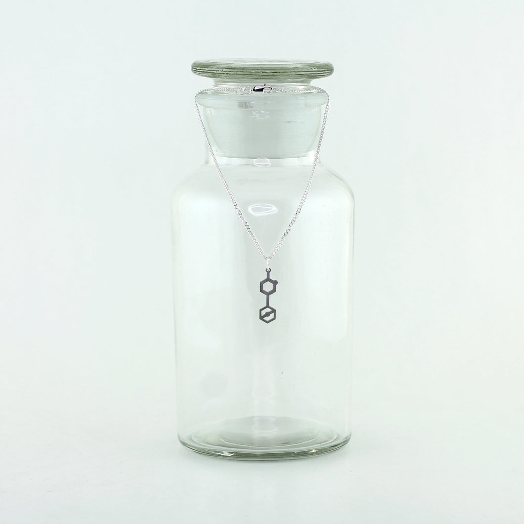 Poison Dart Frog Toxin Molecule Necklace in Stainless Steel