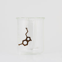 Serotonin Molecule Necklace in Walnut
