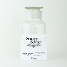 Small Uterus Necklace in Stainless Steel on Card for Retail