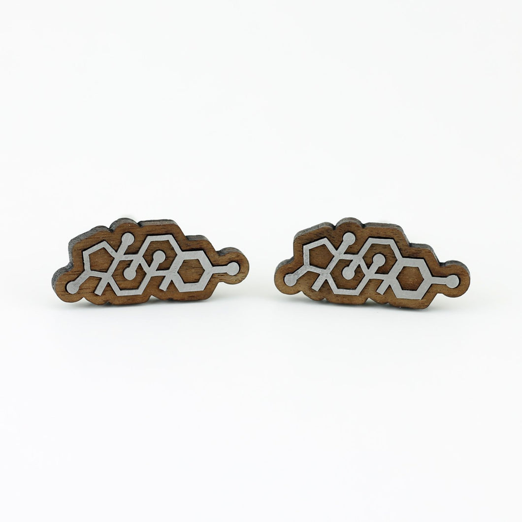Testosterone Molecule Cufflinks