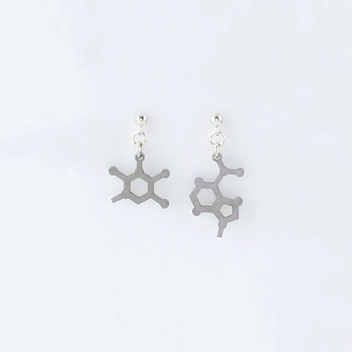 Adenine and Thymine Molecule Studs in Stainless Steel