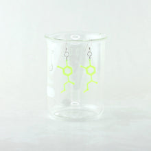 Adrenaline Molecule Earrings in Neon Green Acrylic