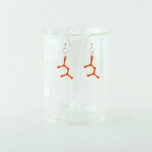 Ammonium Dinitramide Molecule Earrings in Transparent Orange Acrylic