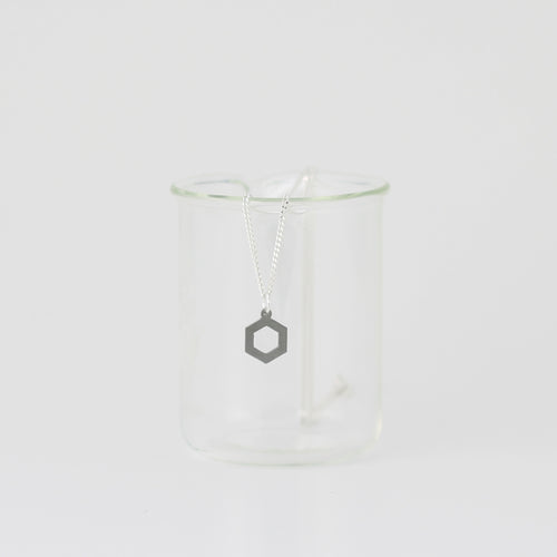 Benzene Molecule Necklace in Stainless Steel