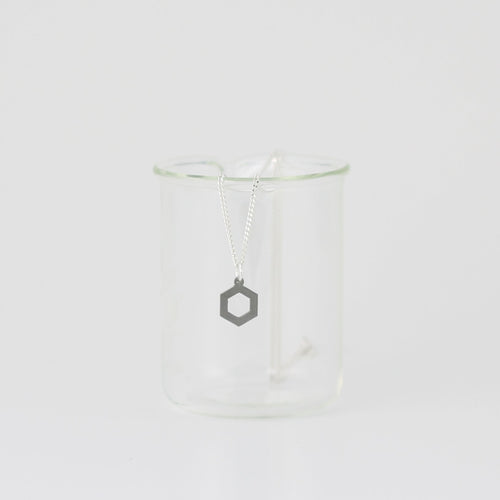 Benzene Molecule Necklace in Stainless Steel