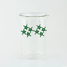 Hemoglobin Molecule Earrings in Transparent-Green Acrylic