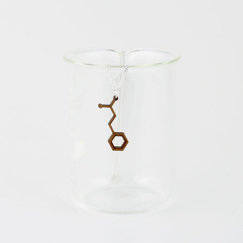 Aromatic Scented Cinnamon Molecule Necklace in Birch Plywood