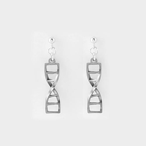 DNA Double Helix Studs in Stainless Steel