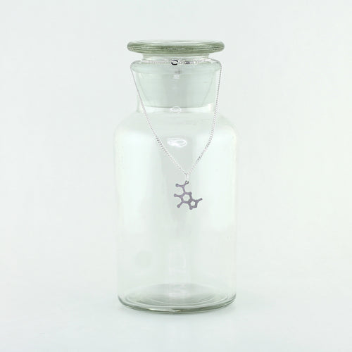 Guanine Molecule Charm Necklace in Stainless Steel