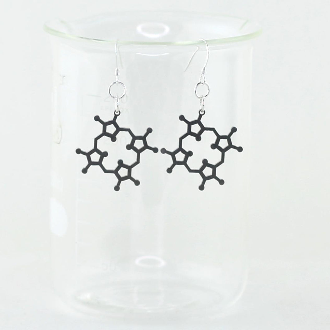 Chlorophyll Molecule Earrings in Stainless Steel