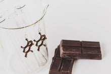 Chocolate Molecule Earrings in Walnut