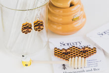Honeycomb and Bee Earrings