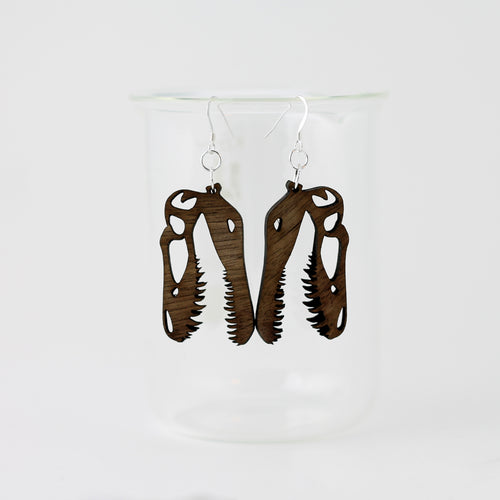 Jane Earrings in Walnut Wood