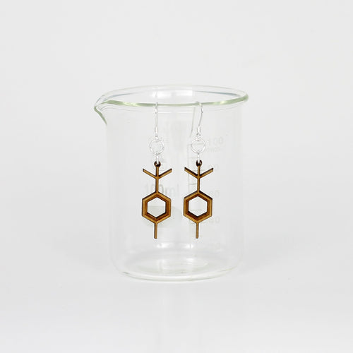 Aromatic Scented Lilac Molecule Earrings in Birch Plywood