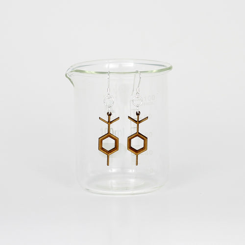 Aromatic Scented Lilac Molecule Earrings in Birch Plywood