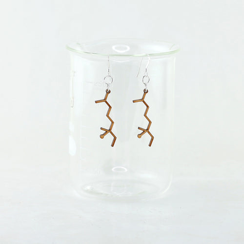 Aromatic Scented Lily Molecule Earrings in Birch Wood