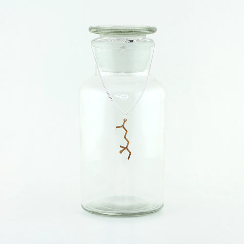 Aromatic Scented Lily Molecule Necklace in Birch Wood