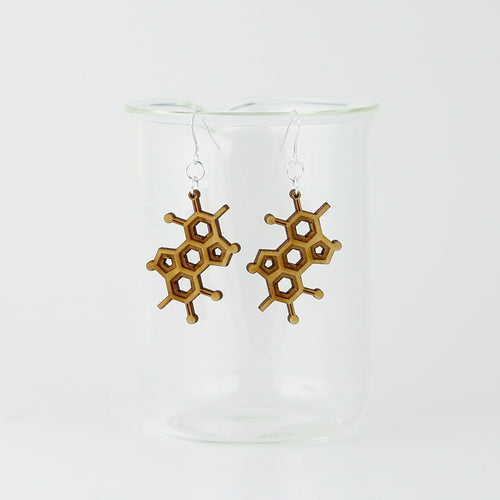 Melanin Molecule Earrings in Birch Plywood