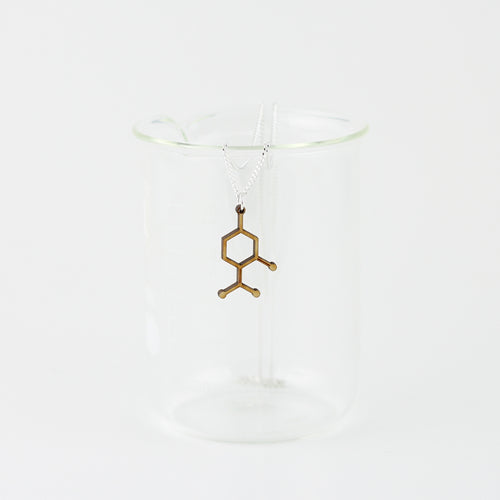 Aromatic Scented Peppermint Molecule Necklace in Birch Plywood