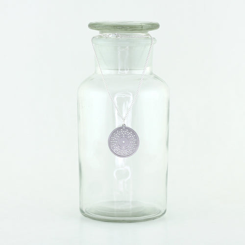 Platinum Bohr Model Atom Necklace in Stainless Steel