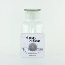 Plutonium Bohr Model Atom Necklace in Stainless Steel on Card for Retail