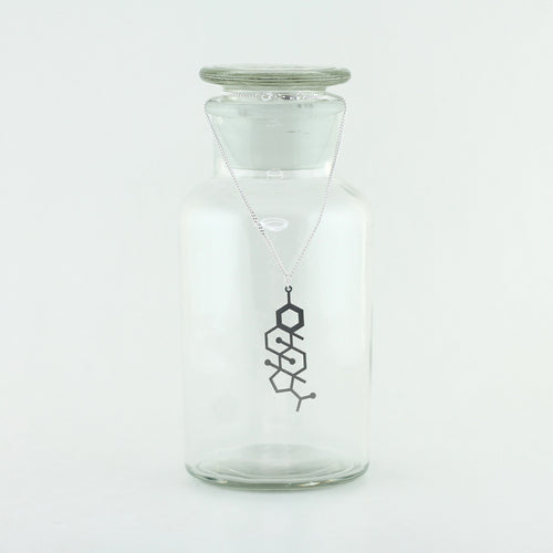 Progesterone Molecule Necklace in Stainless Steel