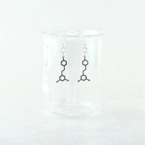 Resveratrol Molecule Earrings in Stainless Steel