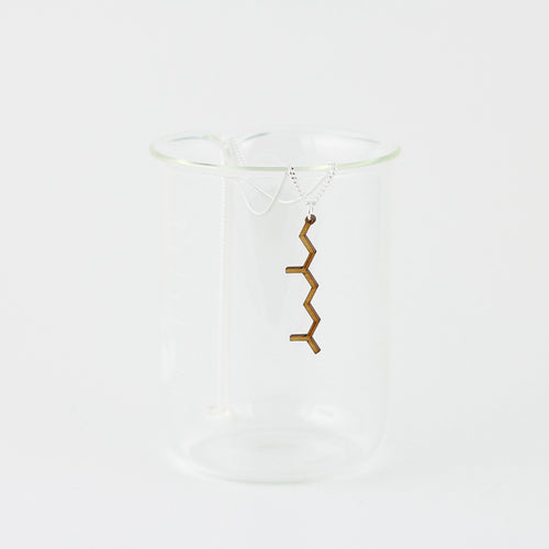 Aromatic Scented Rose Molecule Necklace in Birch Plywood