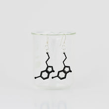 Serotonin Molecule Earrings in Black Acrylic
