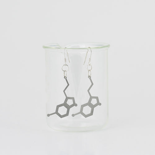 Serotonin Molecule Earrings in Stainless Steel