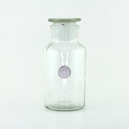 Silver Bohr Model Atom Necklace in Stainless Steel