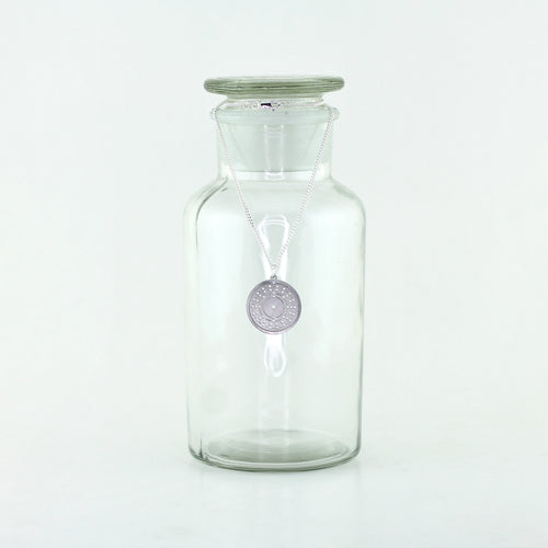 Silver Bohr Model Atom Necklace in Stainless Steel