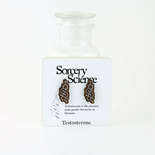 Testosterone Molecule Cufflinks on Card for Retail