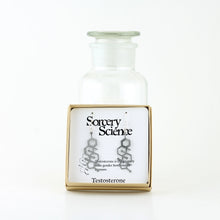 Testosterone Molecule Earrings in Stainless Steel Retail Packaging