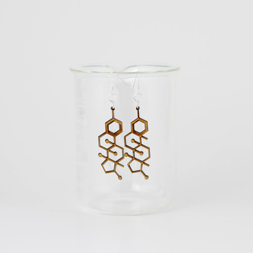 Testosterone Earrings in Birch Plywood