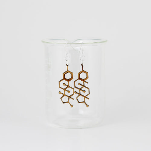 Testosterone Earrings in Birch Plywood