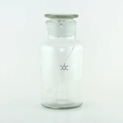Thymine Molecule Charm Necklace in Stainless Steel