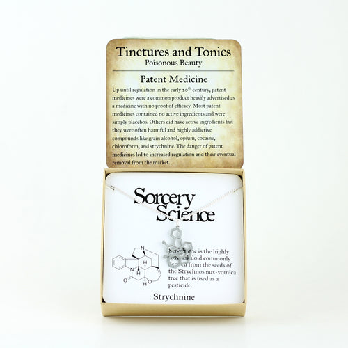Tinctures and Tonics: Patent Medicine with Strychnine Necklace in Stainless Steel