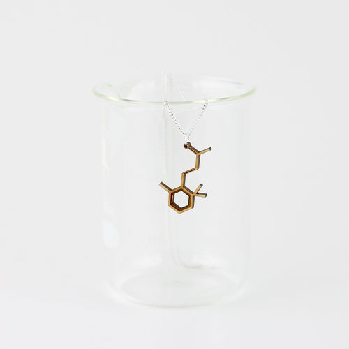 Aromatic Scented Violet Molecule Necklace in Birch Plywood