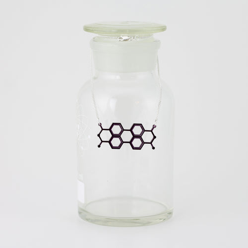 Violet Pigment Molecule Necklace in Transparent Purple Acrylic