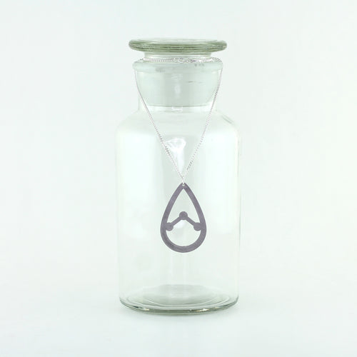 Large Water Molecule Open Design Necklace in Stainless Steel