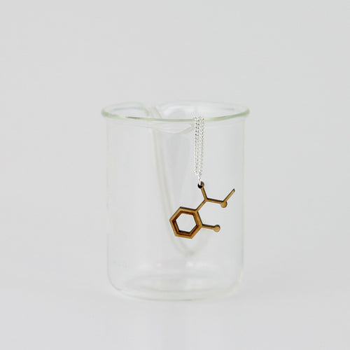 Aromatic Scented Wintergreen Molecule Necklace in Birch Plywood